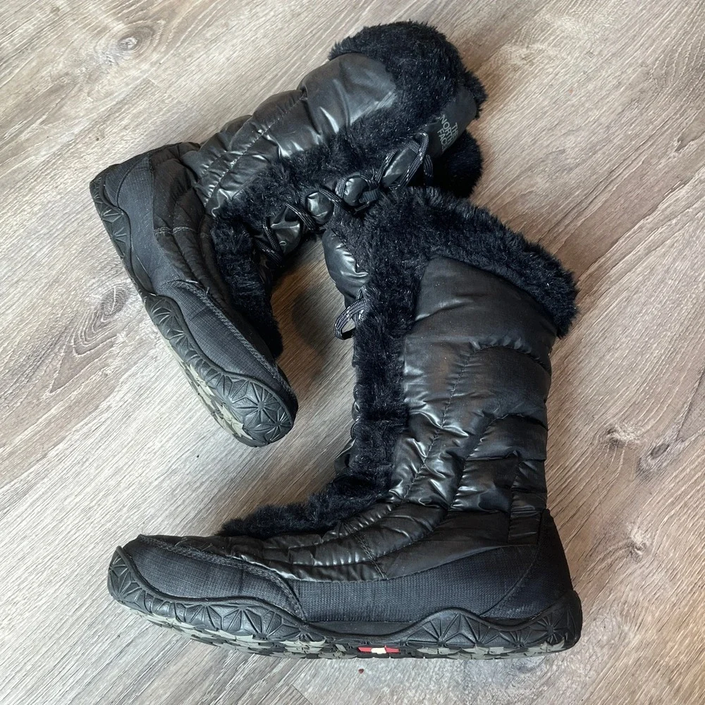 The North Face Nuptse Boots Black Puffer Goose Down Women 8.5 UK 6.5‎ EU 39.5